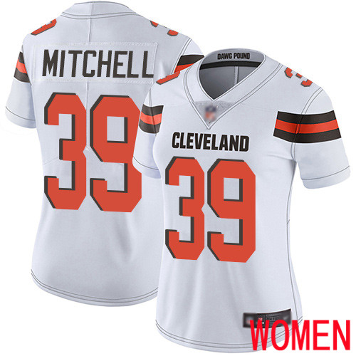 Cleveland Browns Terrance Mitchell Women White Limited Jersey #39 NFL Football Road Vapor Untouchable